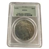 1925 MS64 Peace Silver Dollar