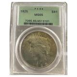 1925 MS65 GEM Peace Silver Dollar