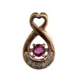 Rose Toned Genuine Ruby & Diamond Pendant