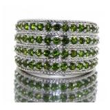 Genuine 2.00 ct Chrome Diopside Cocktail Ring
