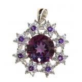 Beautiful Natural Amethyst & White Topaz Pendant