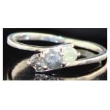 Genuine 1/3 ct Diamond Past Present Future Ring