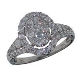 10kt Gold Oval 1.20 ct Diamond Designer Ring