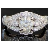 14k White Gold 1.65 ct Round Cut Diamond Ring