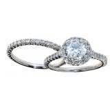 14Kt White Gold 1.91 ct Round Diamond Bridal Set