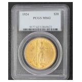1924 MS62 St. Gaudens $20.00 Gold Double Eagle