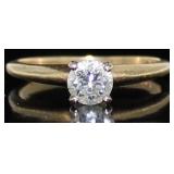 14kt Gold Round Brilliant Diamond Solitiare