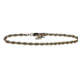 14kt Gold Rope Twist 7.25" Bracelet