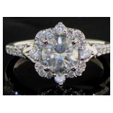 14k White Gold 1.50 ct Round Cut Diamond Ring