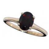 14kt Gold Oval Natural Garnet Solitaire Ring