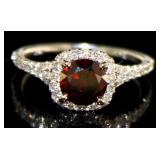 14kt Gold 3.37 ct Round Red Diamond Ring