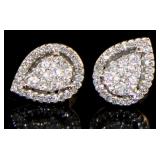 10kt Gold Pear Cut 1/2 ct Diamond Stud Earrings