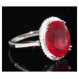 14kt Gold 9.77 ct Ruby & Diamond Ring