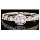 14kt Rose & White Gold .80 ct Diamond Ring
