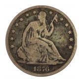 1876 Seated Liberty Silver Half Dollar