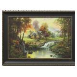 Mountain Retreat Giclee On Canvas By T. Kinkade