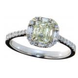 14kt White Gold 1.33 ct Emerald Cut Diamond Ring