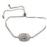 Elegant White Topaz Fashion Bolo Bracelet