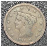 1841 Braided Hair Copper Large Cent