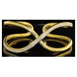 Large Diamond Accent Cuff Bracelet