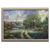 Country Living Giclee On Canvas By Thomas Kinkade