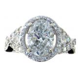 14kt Gold Oval Brilliant 4.00 ct Diamond Ring