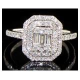 14kt Gold Emerald Cut 1.00 ct Diamond Ring