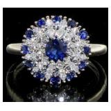 14kt Gold Natural Sapphire & Diamond Ring