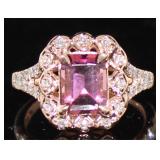 14kt Rose Gold 2.04 ct Tourmaline & Diamond Ring