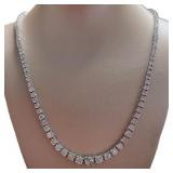 14kt Gold 10.00 ct Diamond Riviera Necklace