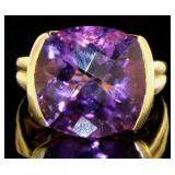 14kt Gold 11.55 ct Natural Amethyst Estate Ring