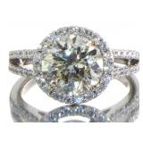 14kt Gold Round Brilliant 3.63 ct Diamond Ring