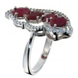Natural Ruby & White Topaz Designer Ring