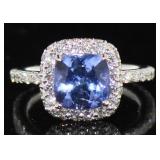 14kt Gold 3.21 ct Tanzanite & Diamond Ring