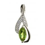 Beautiful Natural Peridot & White Topaz Pendant