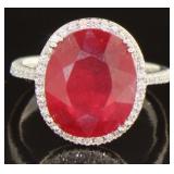 14kt Gold 8.92 ct Ruby & Diamond Ring