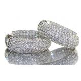 10kt Gold Brilliant 2.00 ct Diamond Hoop Earrings