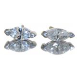 14kt Gold Marquise Cut 1/2 ct Diamond Stud Earring
