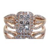 10kt Rose Gold 1.00 ct Emerald Cut Diamond Ring