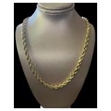 10kt Gold 20" 5mm Rope Chain