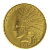 1910 Indian Head $10.00 Gold Eagle
