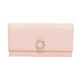 Bvlgari Pink Long Leather Flap Wallet