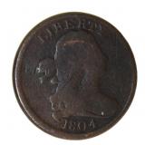 1804 Draped Bust Copper Half Cent