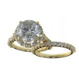 14kt Gold 6.73 ct Round Diamond Bridal Set