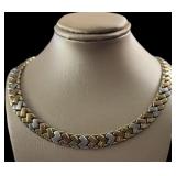 10kt Rose-Yellow-White Gold 18.5" Necklace