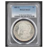 1881 San Francisco MS64 Morgan Silver Dollar