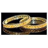 14kt Gold 4.00 ct Natural Citrine Stack Rings (2)