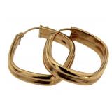 14kt Gold Large Square Hoop Earrings
