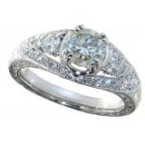 14kt Gold Round Brilliant 1.64 ct Diamond Ring