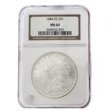1884 MS64 Carson City Morgan Silver Dollar